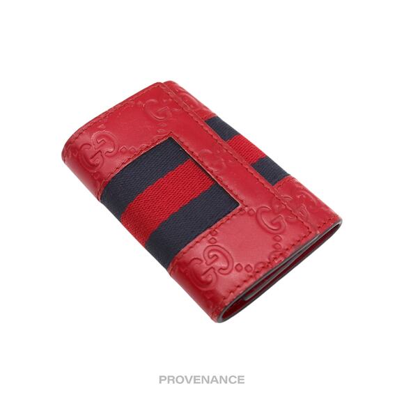 🔴 Gucci GG Web 6 Key Holder - Red Guccissima Leather - Picture 5 of 10